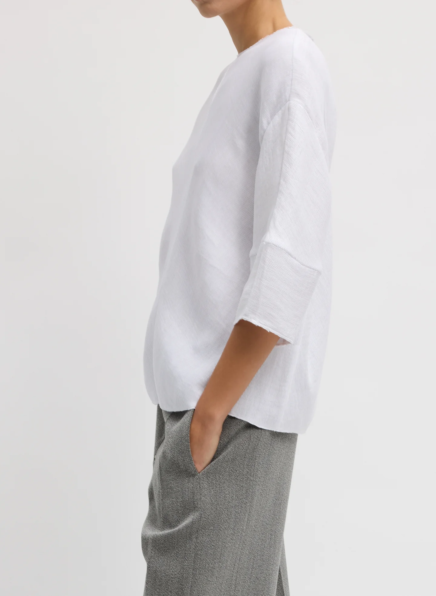 Viscose Plisse Hinged Short Sleeve Top - Image 2