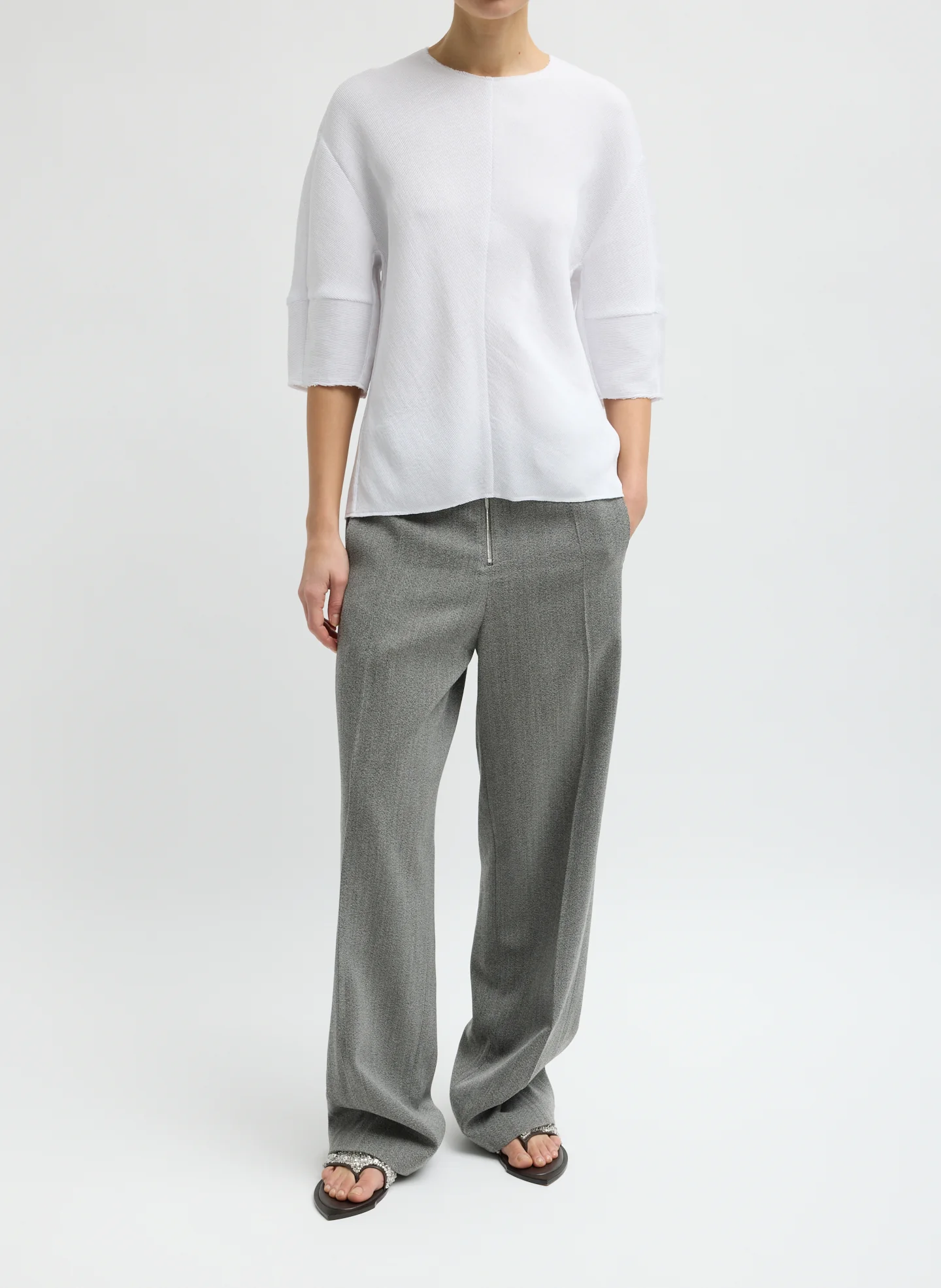 Viscose Plisse Hinged Short Sleeve Top - Image 4