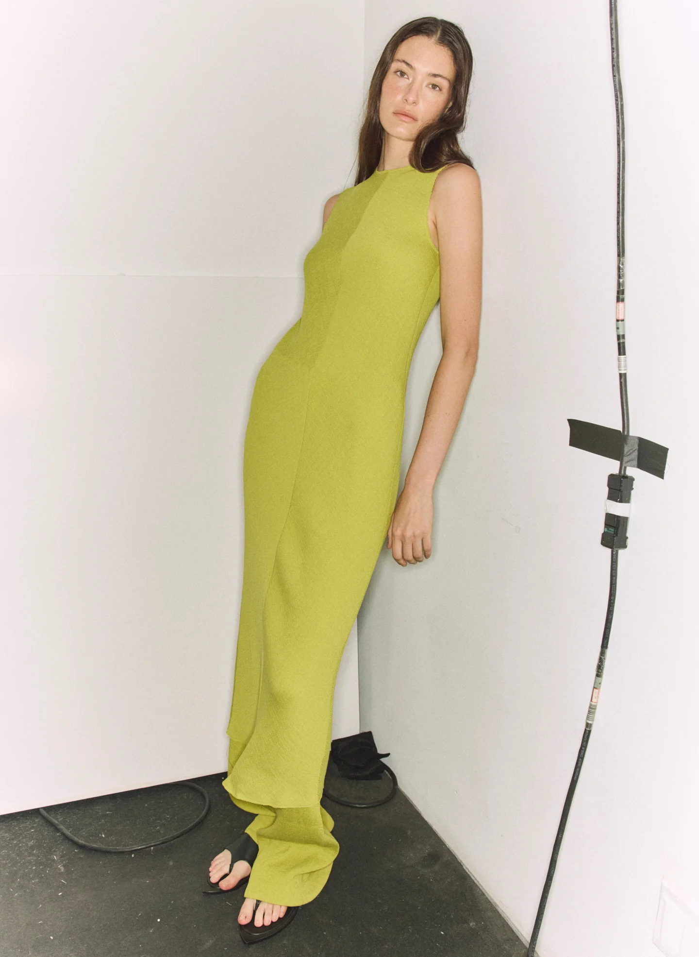 Viscose Plisse Sleeveless Bias Dress - Image 3