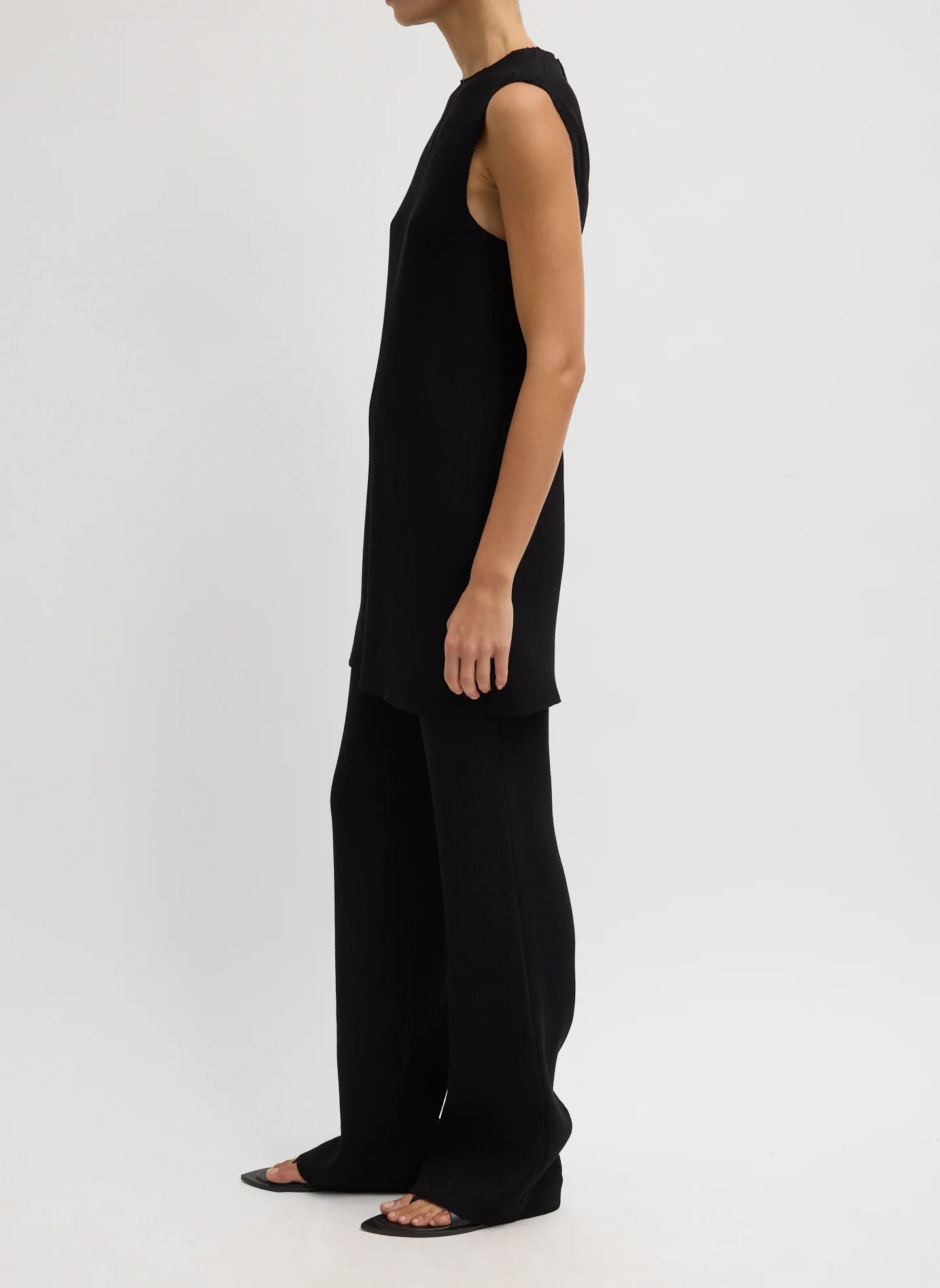 Viscose Plisse Sleeveless Bias Short Tunic Dress - Image 3