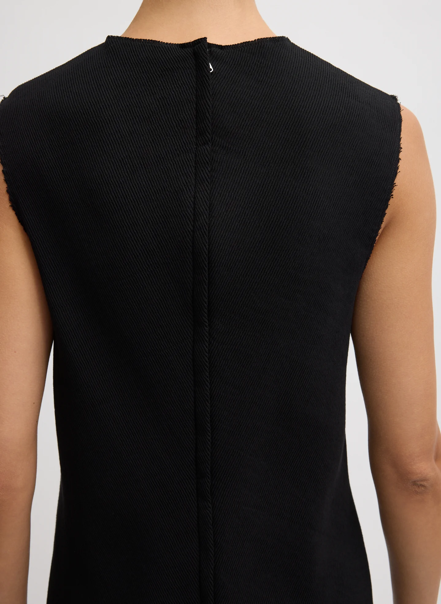 Viscose Plisse Sleeveless Bias Short Tunic Dress - Image 9