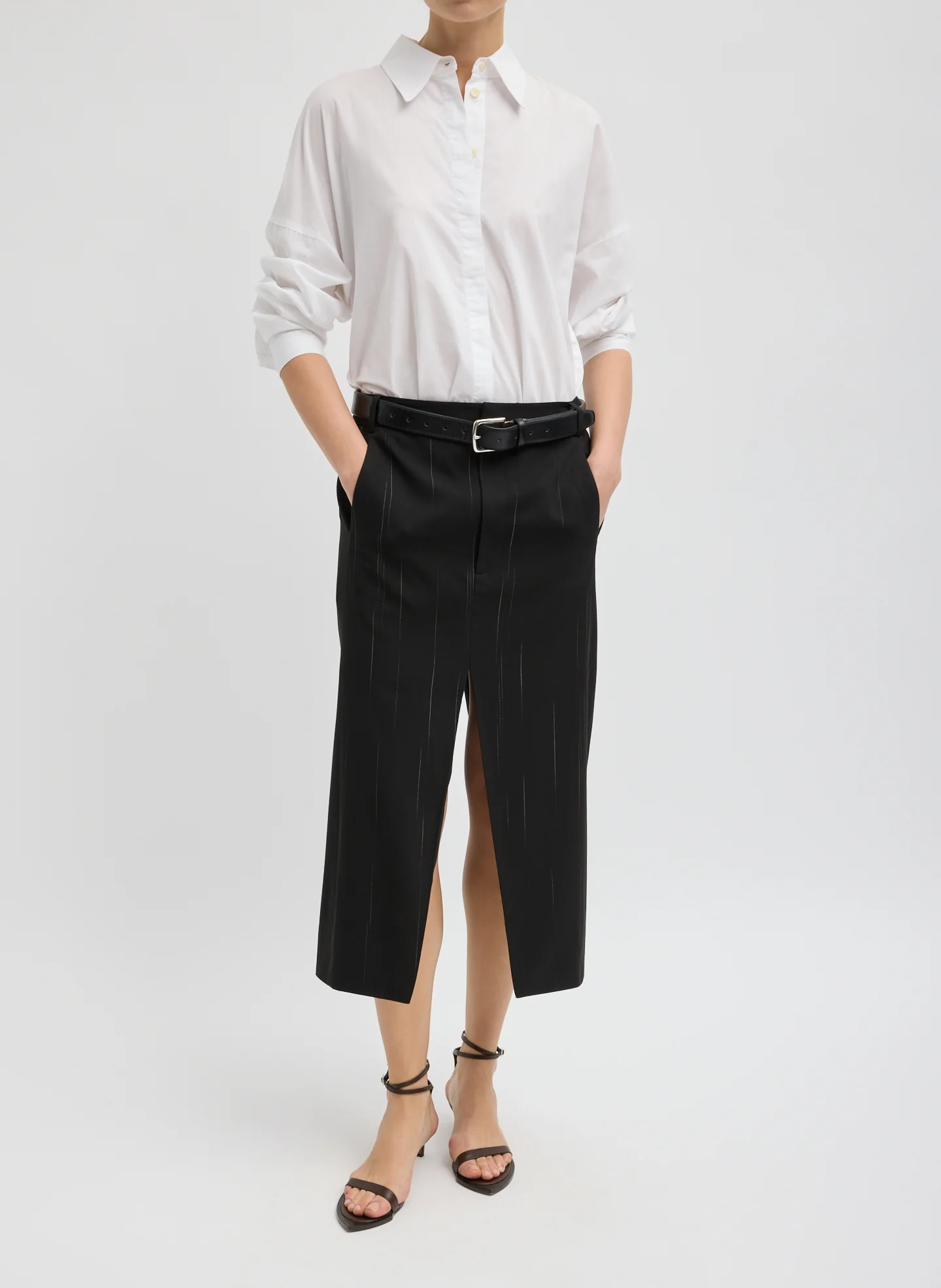 Viscose Suiting Midi Trouser Skirt