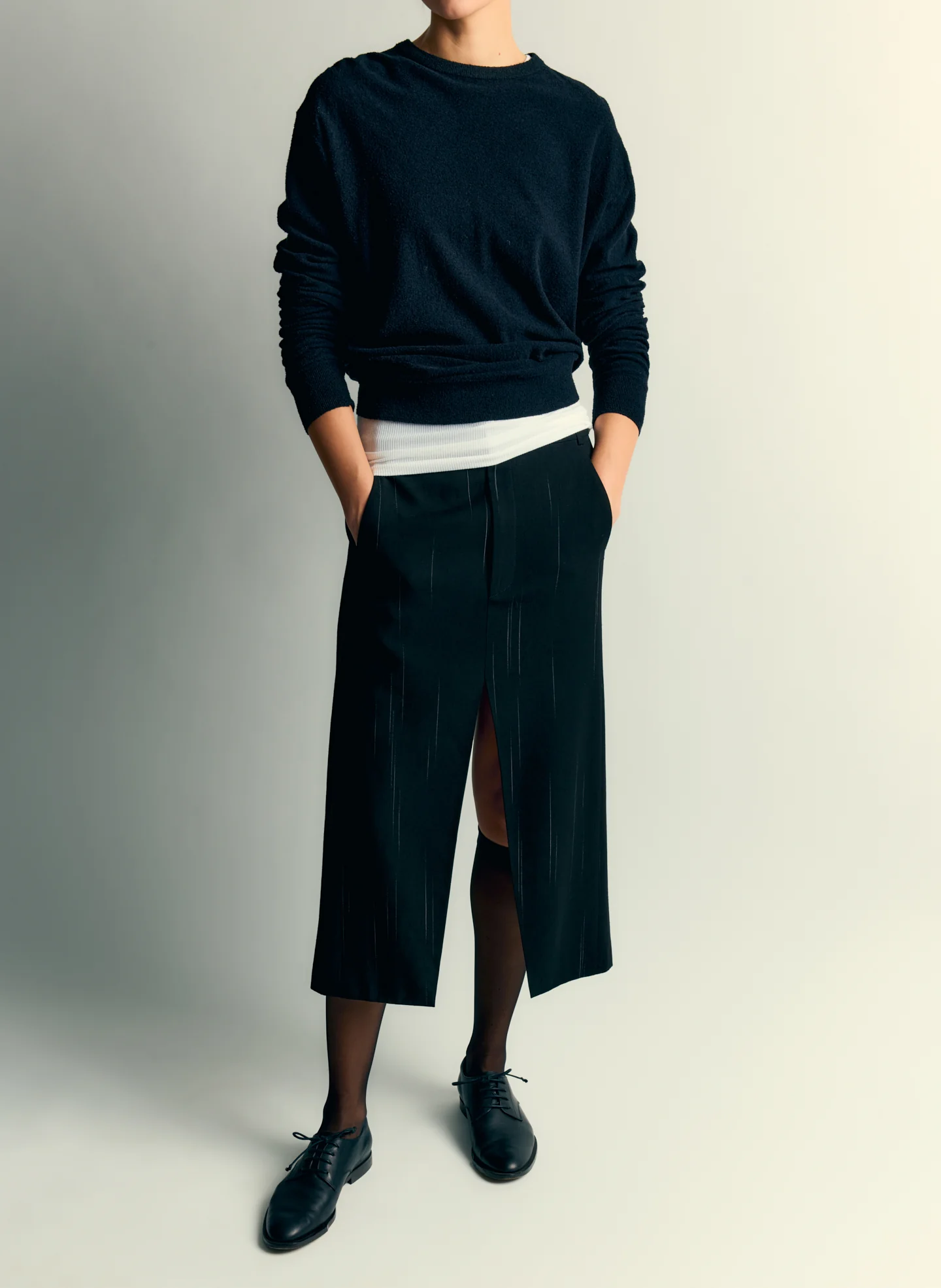 Viscose Suiting Midi Trouser Skirt - Image 3