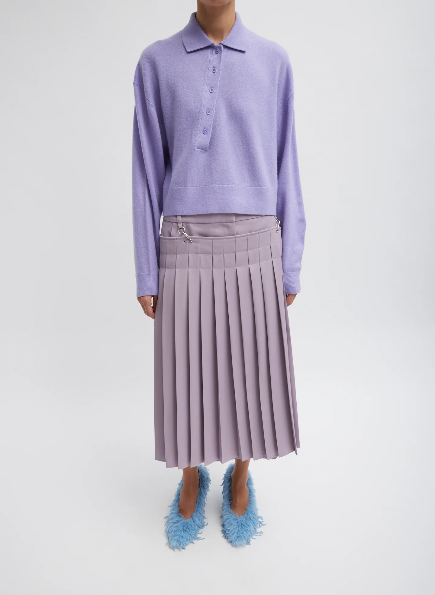 Washable Cashmere Easy Polo Cropped Sweater - Image 2