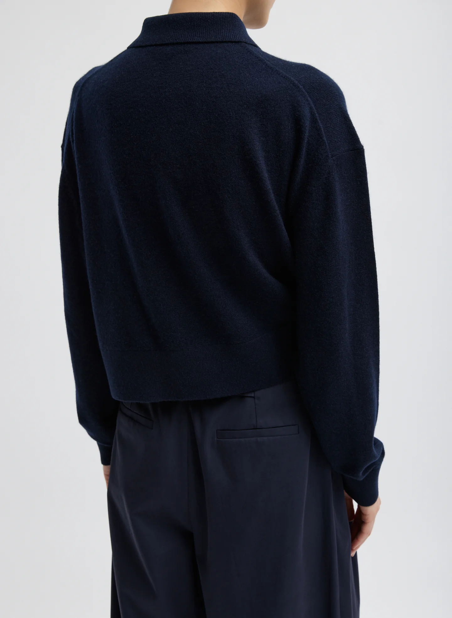 Washable Cashmere Easy Polo Cropped Sweater - Image 3