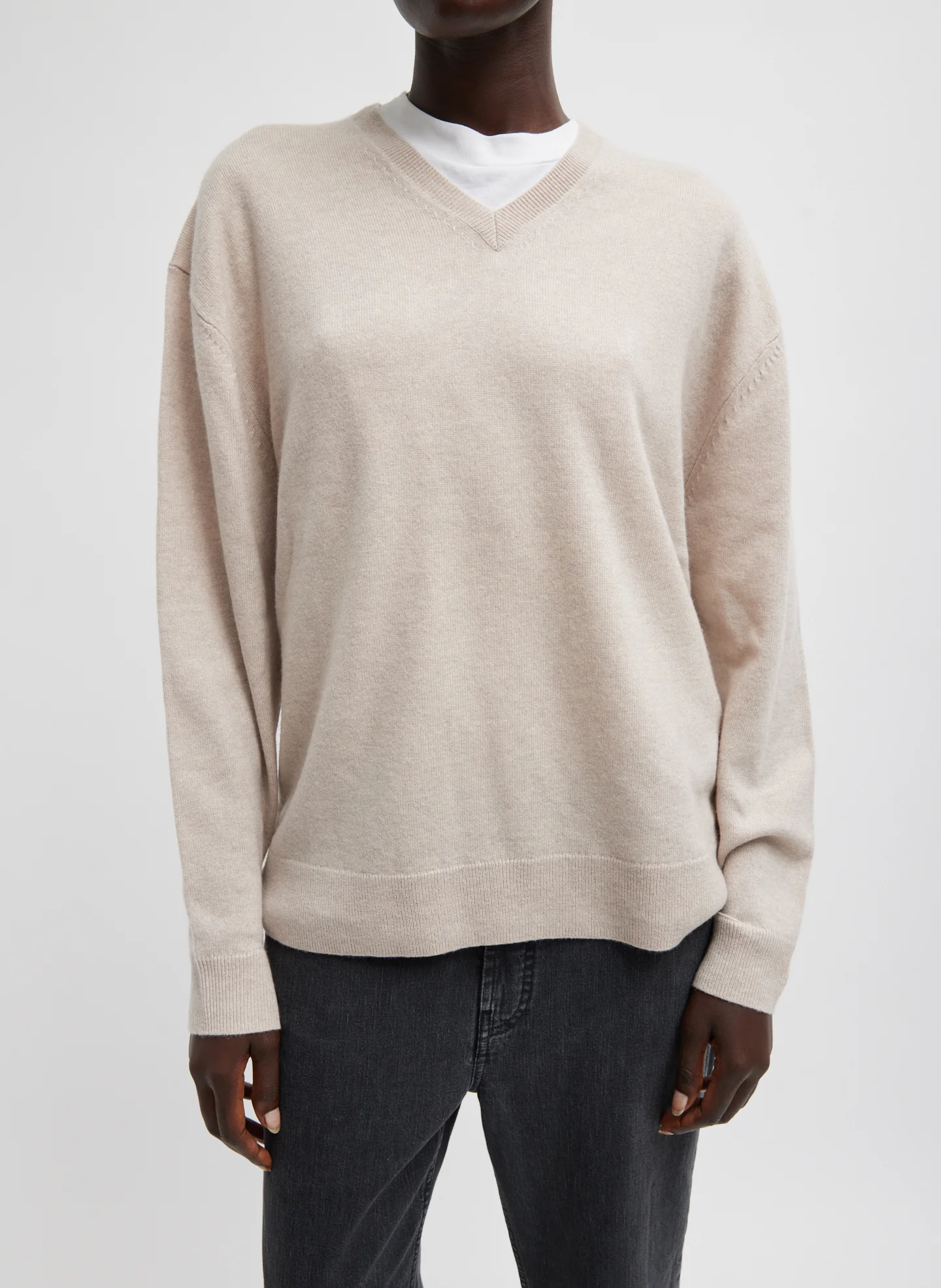 Washable Cashmere Easy V-Neck Sweater