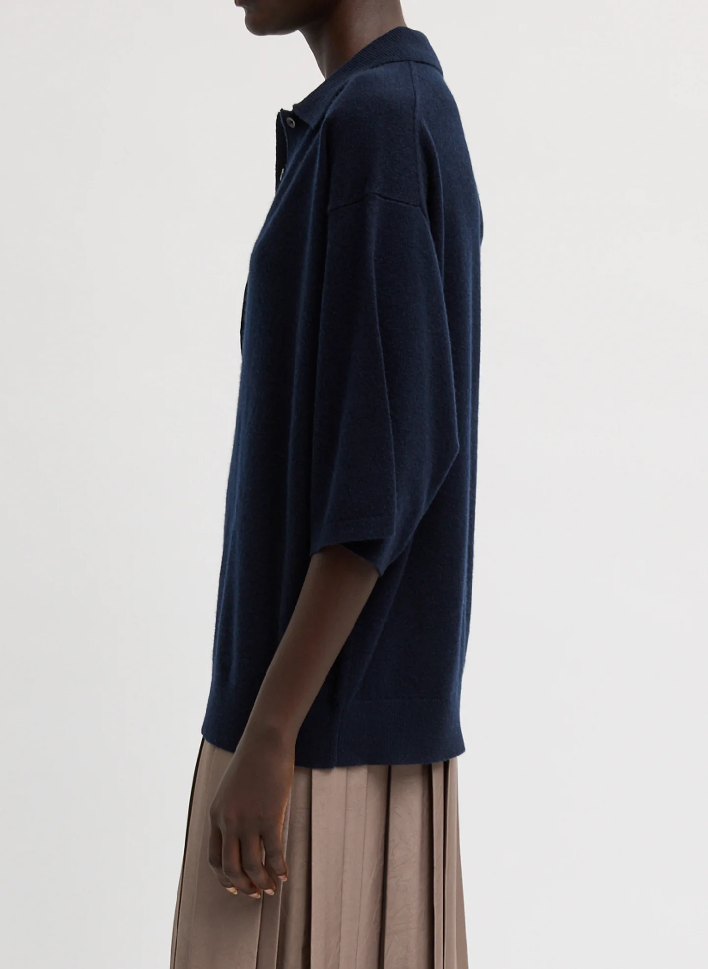 Washable Cashmere Oversized Easy Polo - Image 3