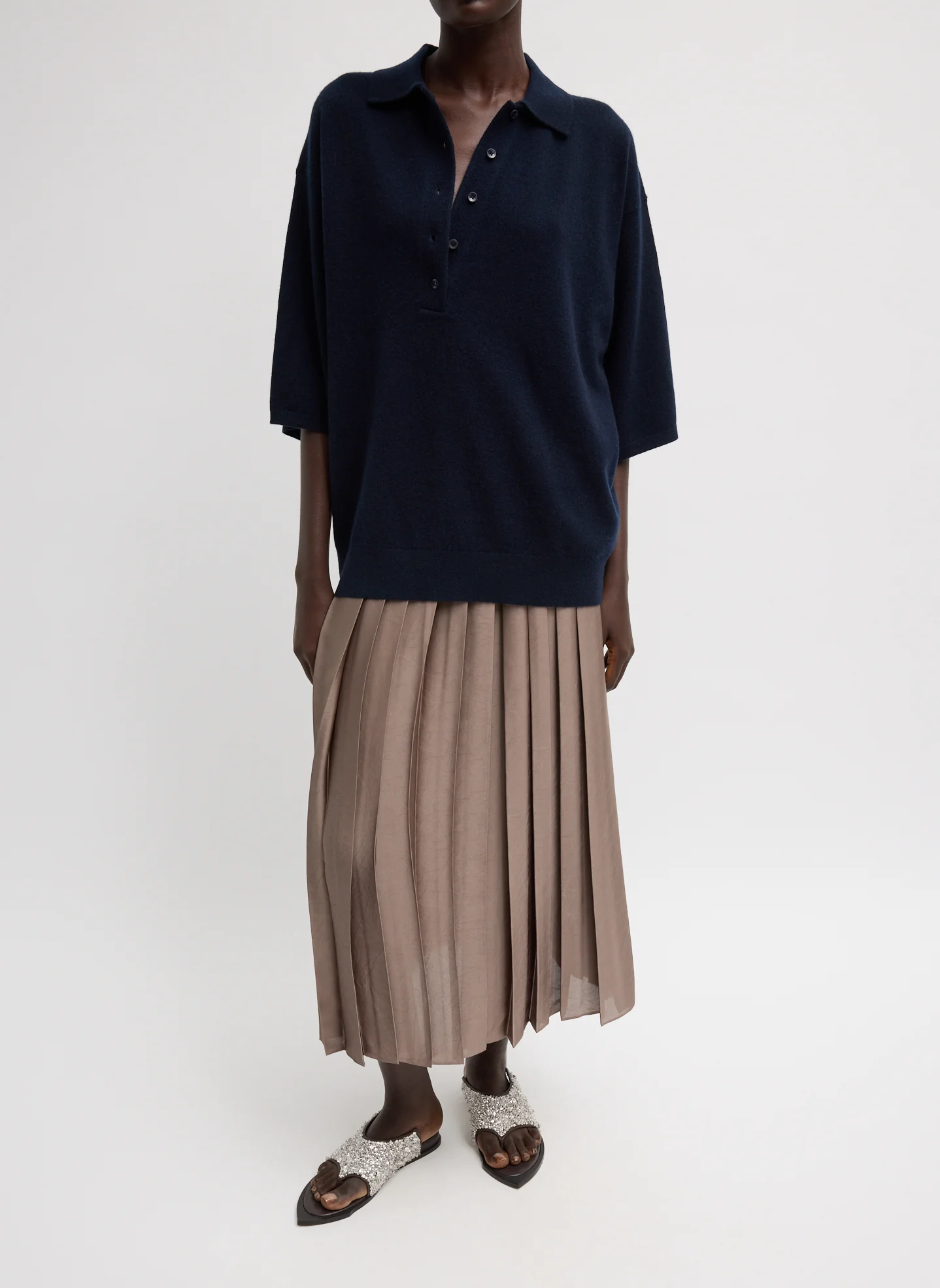 Washable Cashmere Oversized Easy Polo - Image 5