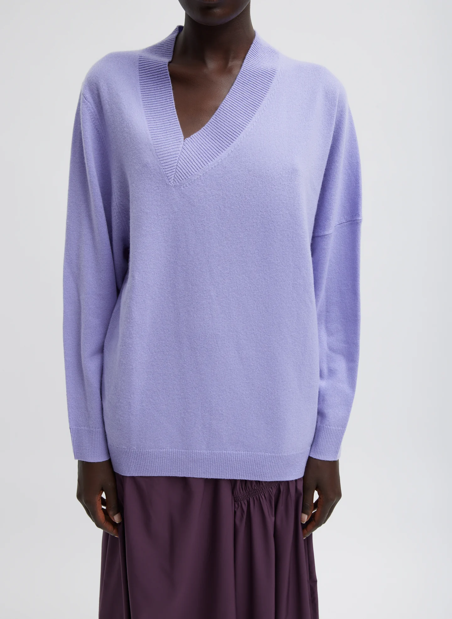 Washable Cashmere Warp V-Neck Pullover