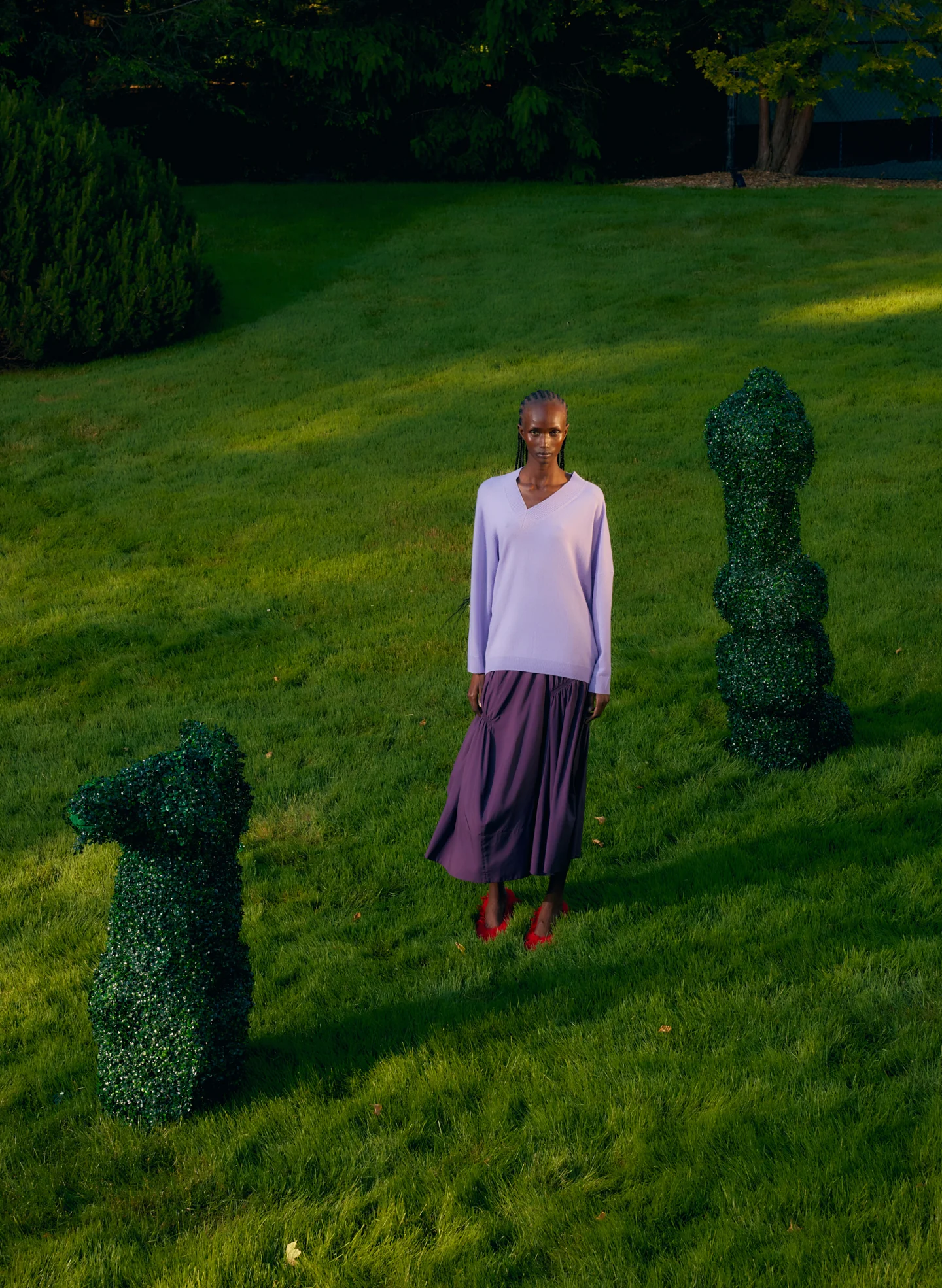 Washable Cashmere Warp V-Neck Pullover - Image 2