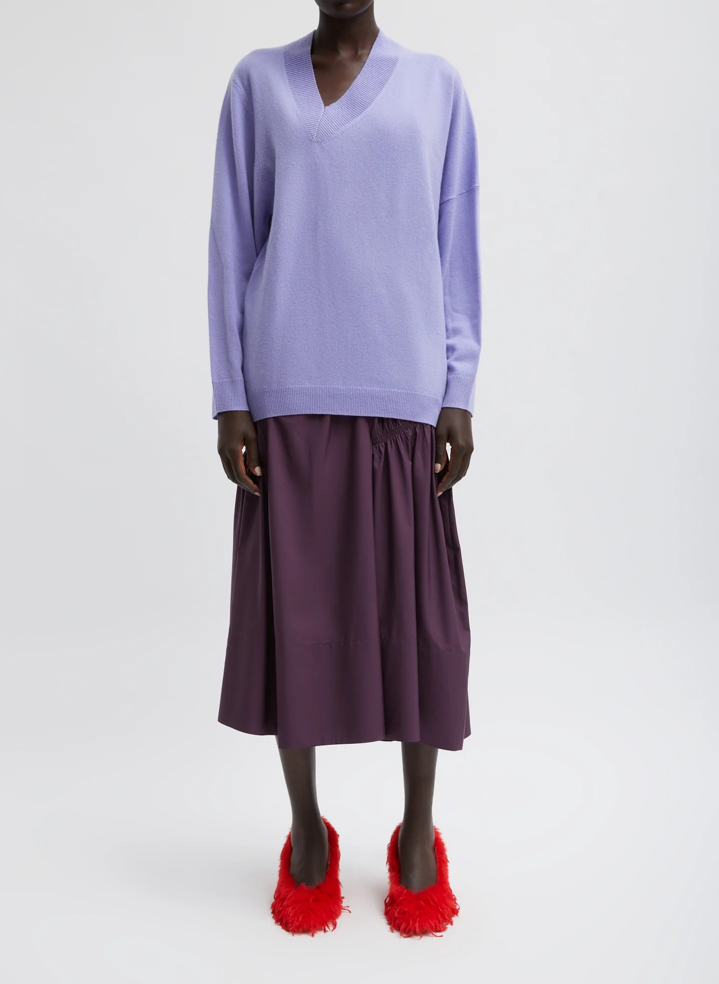 Washable Cashmere Warp V-Neck Pullover - Image 4