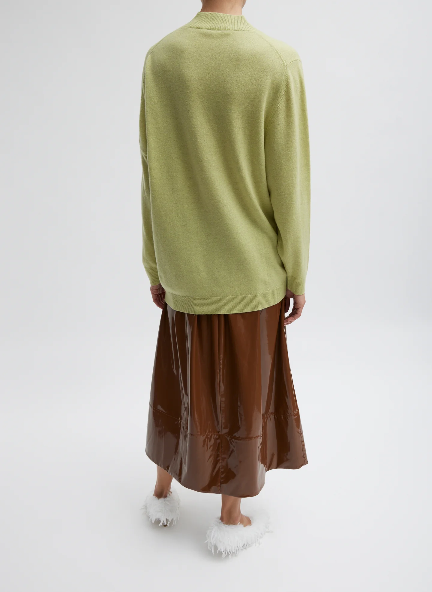 Washable Cashmere Warp V-Neck Pullover - Image 5