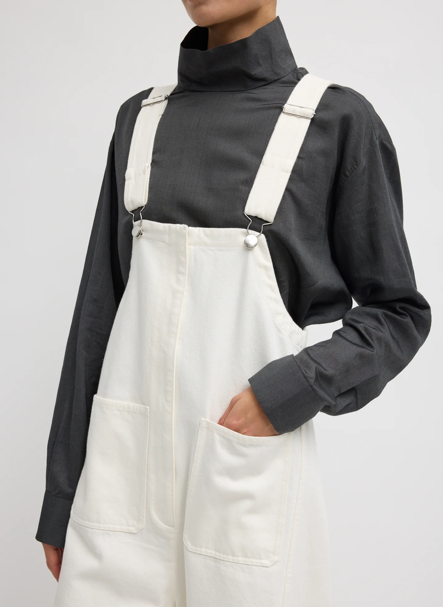White Denim Jumpsuit - Image 6