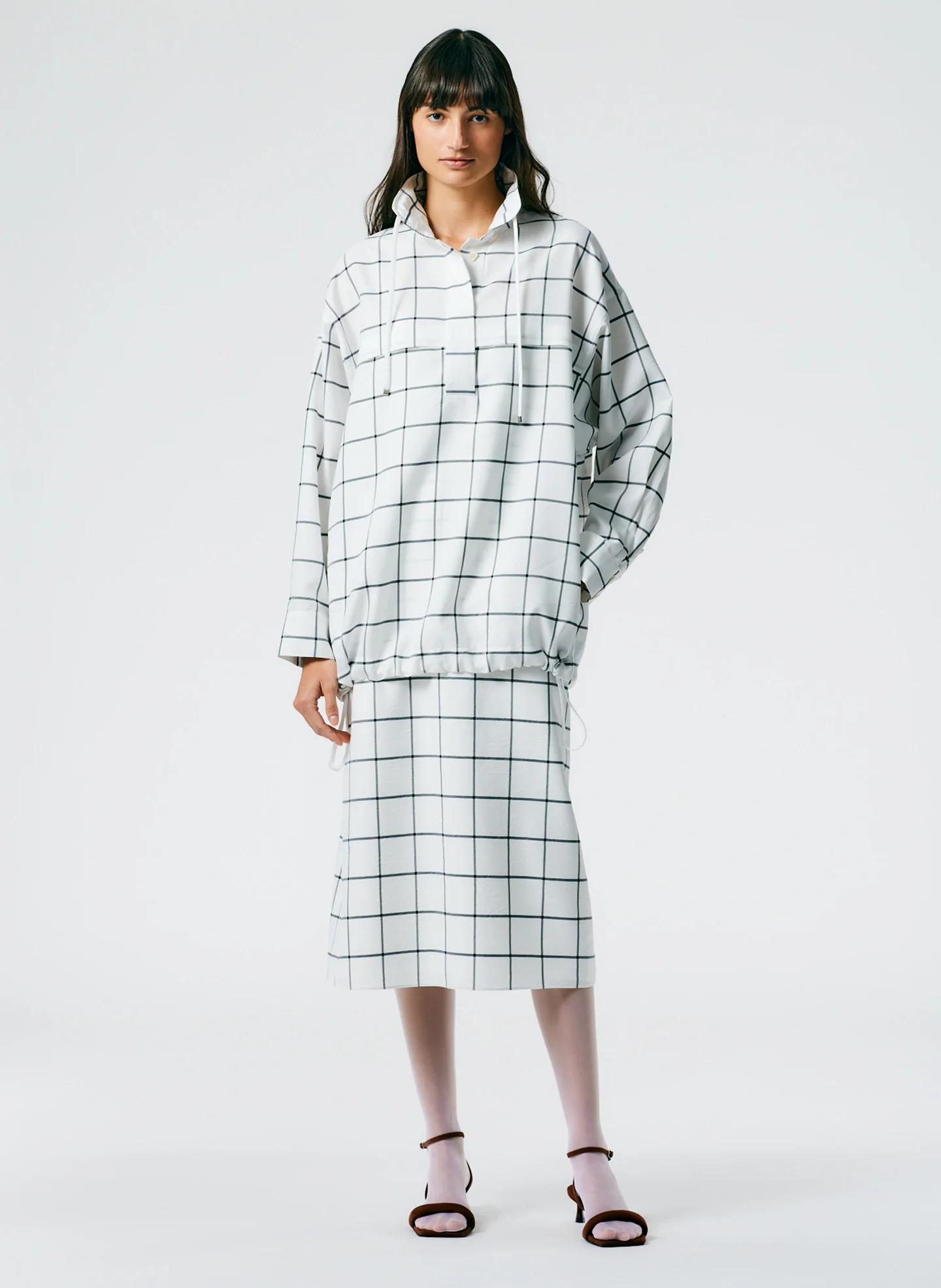 Windowpane Techy Twill Anorak Shirt