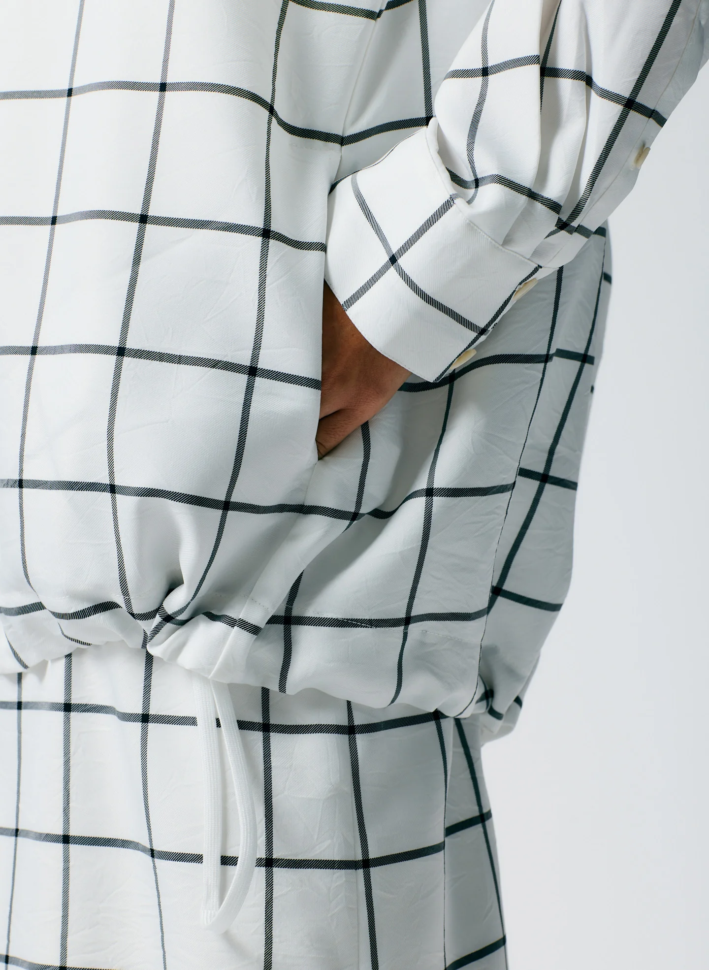Windowpane Techy Twill Anorak Shirt - Image 6