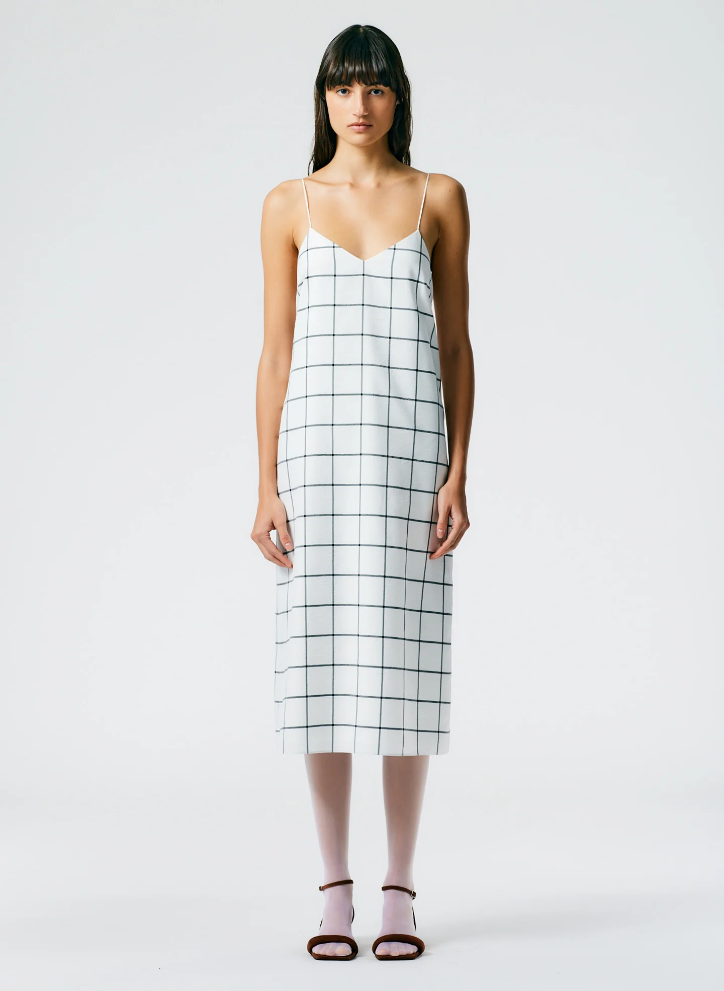 Windowpane Techy Twill Slip Dress - Image 3