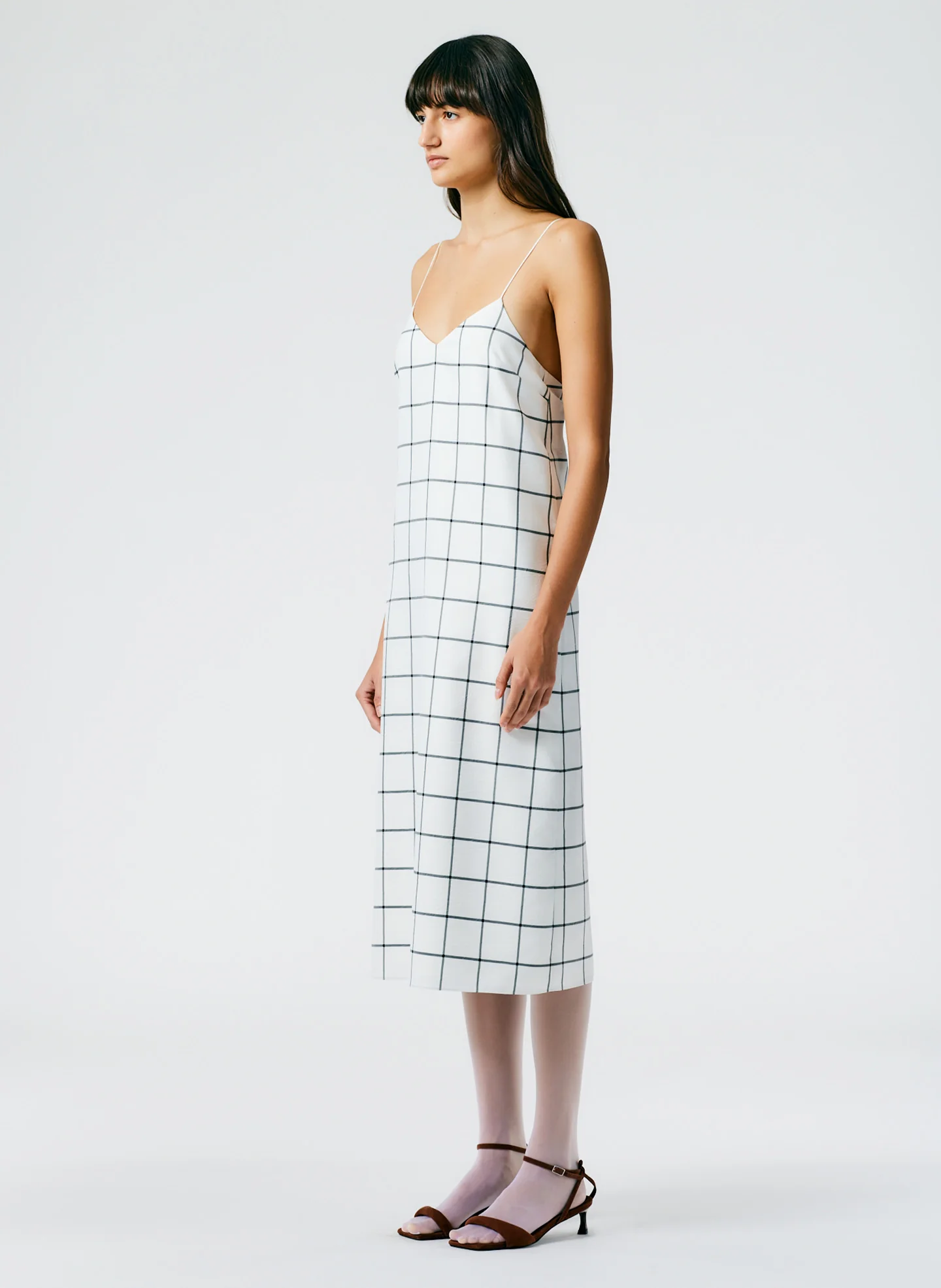 Windowpane Techy Twill Slip Dress - Image 4