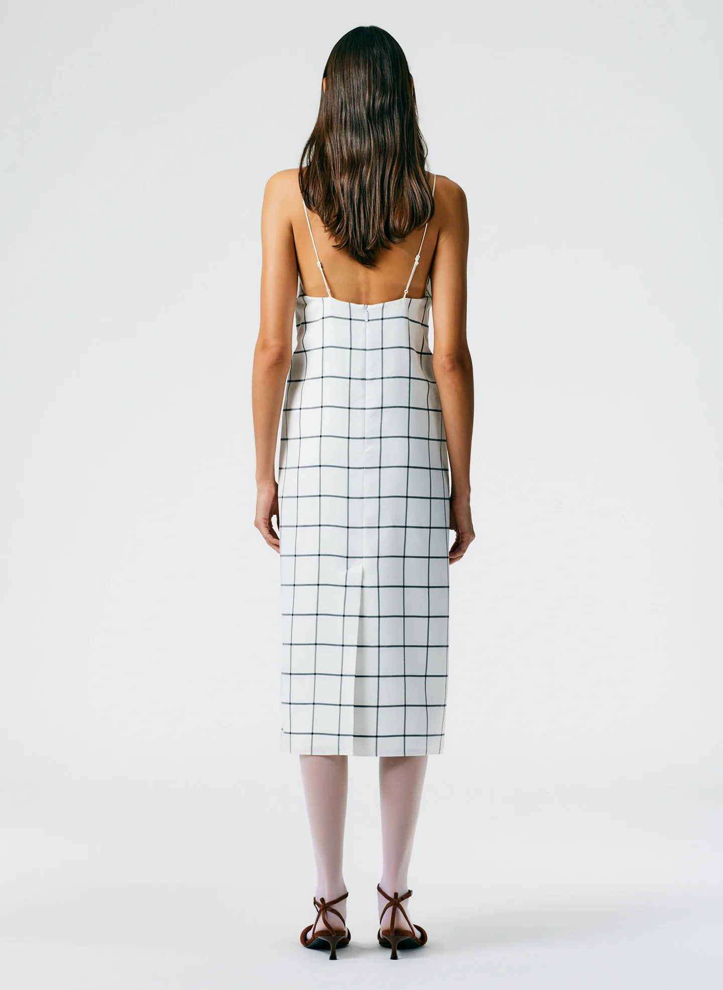 Windowpane Techy Twill Slip Dress - Image 5