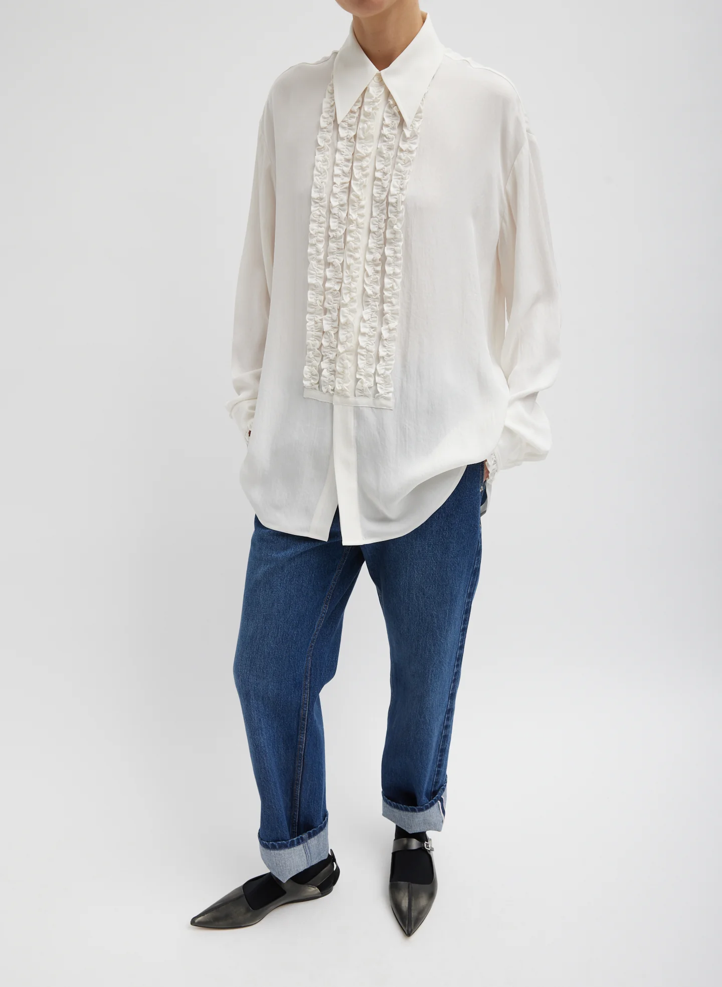 Winter Acetate Easy Tuxedo Shirt - Image 6