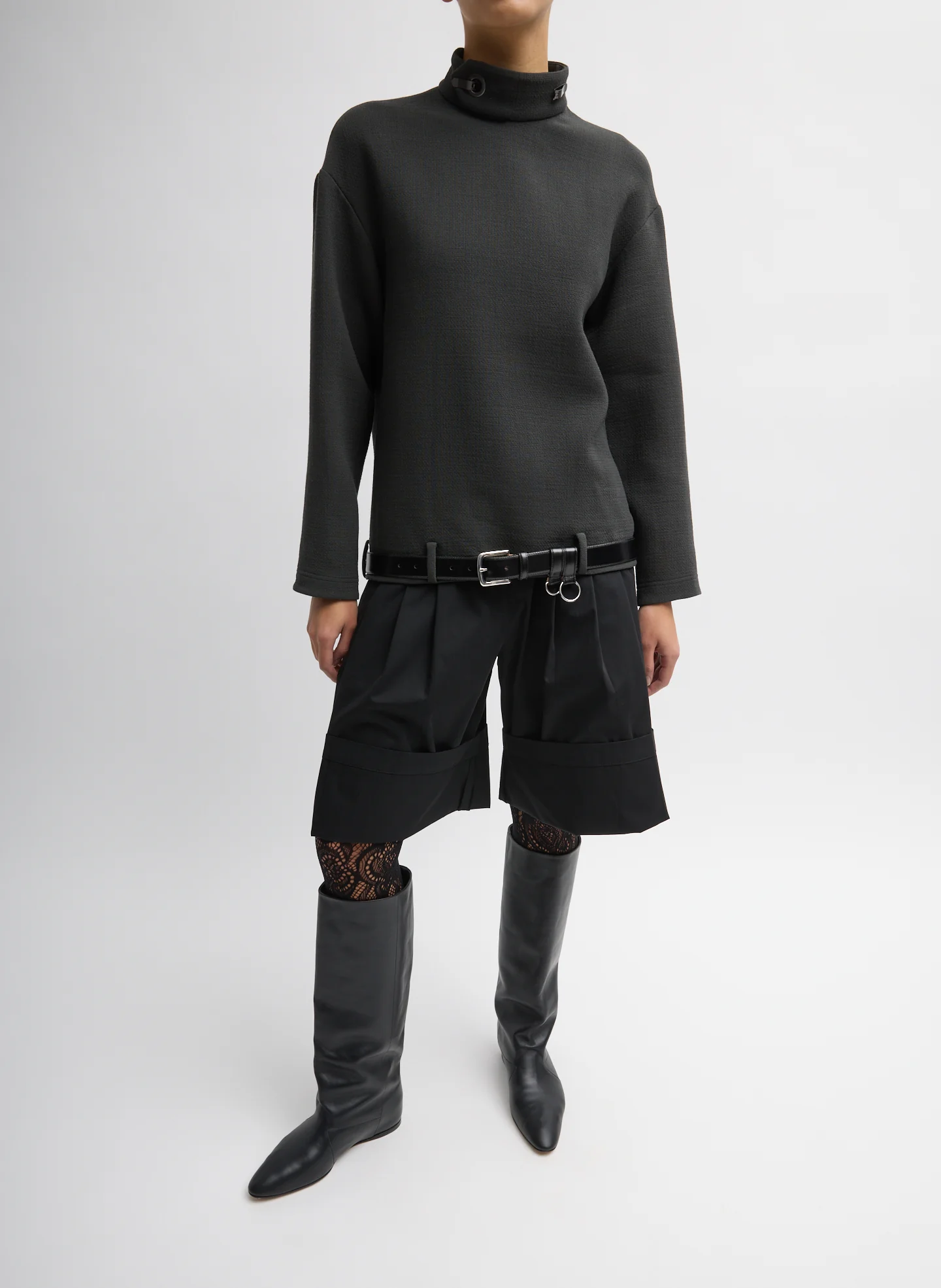 Wool Crepe Fontaine Tunic Top - Image 3
