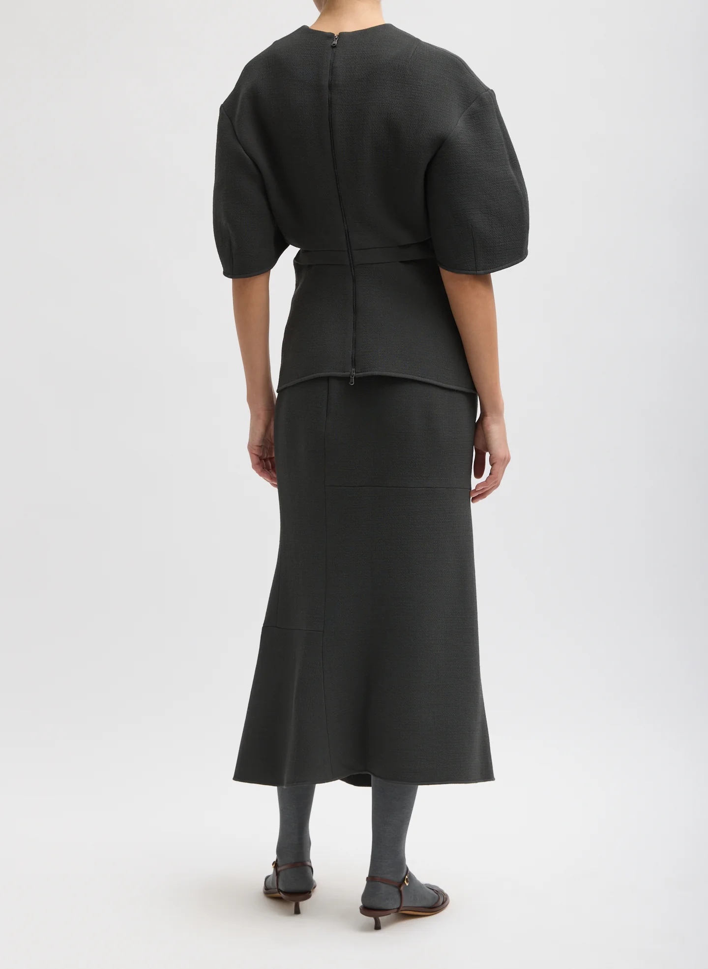 Wool Crepe Marte Fluid Skirt - Image 5