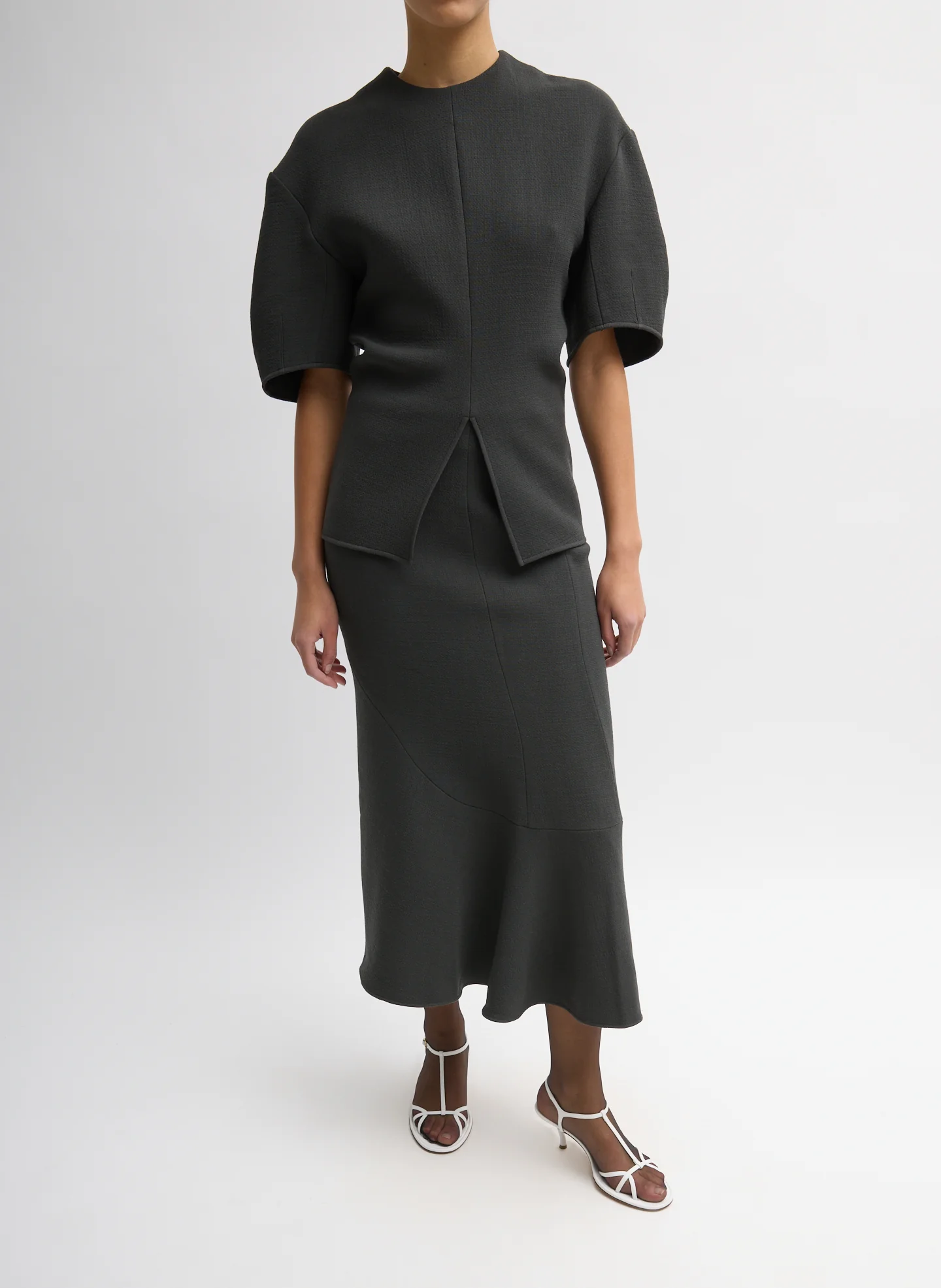 Wool Crepe Slit Front T-Shirt - Image 3