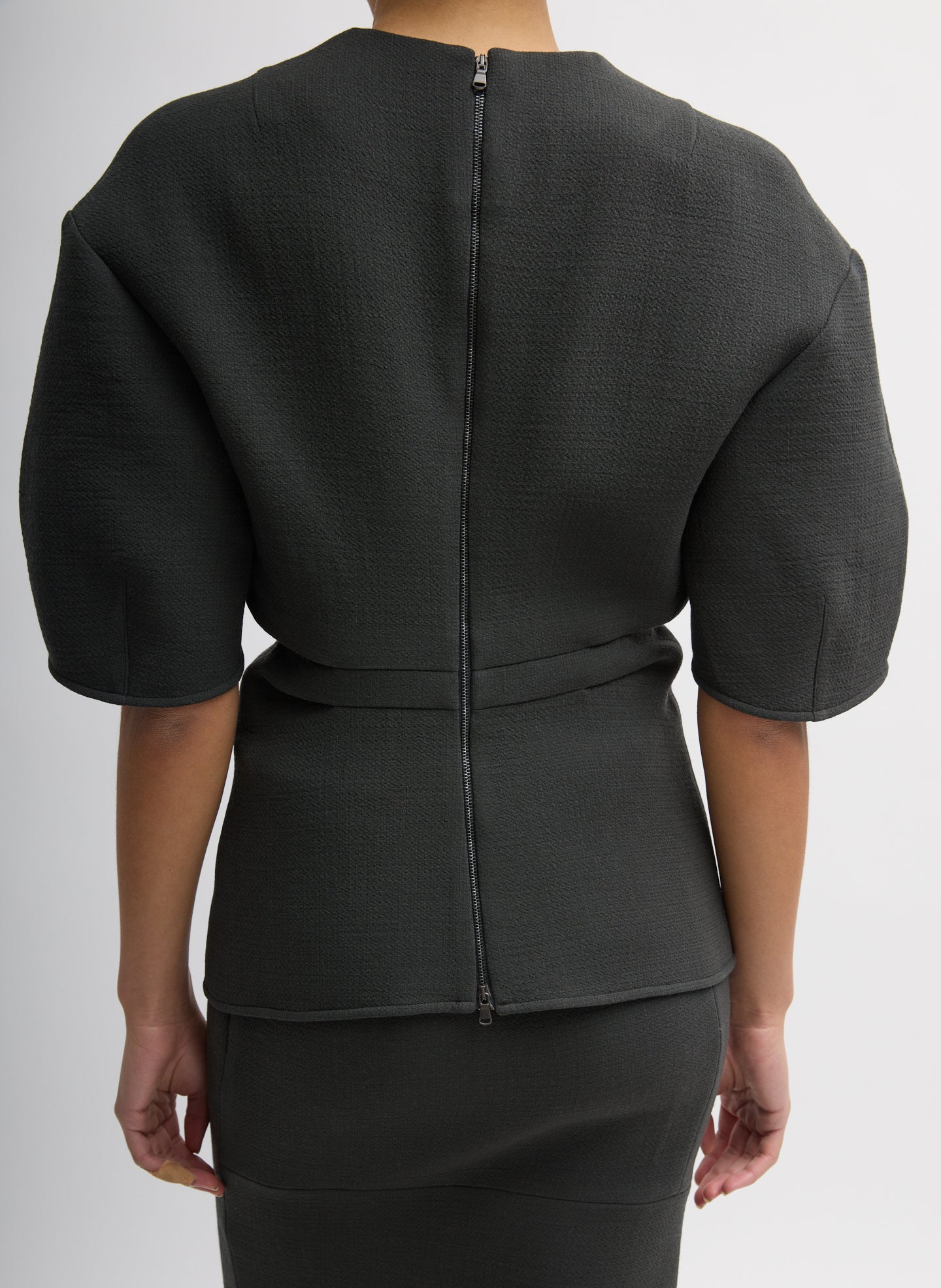 Wool Crepe Slit Front T-Shirt - Image 4