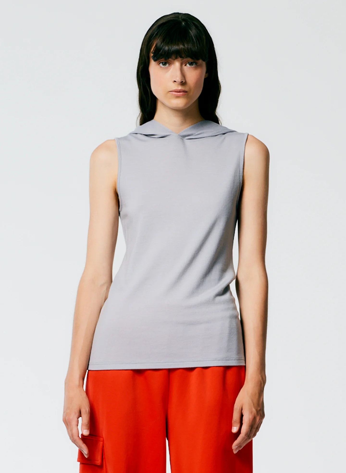 Wool Jersey Hoodie Tunic Top