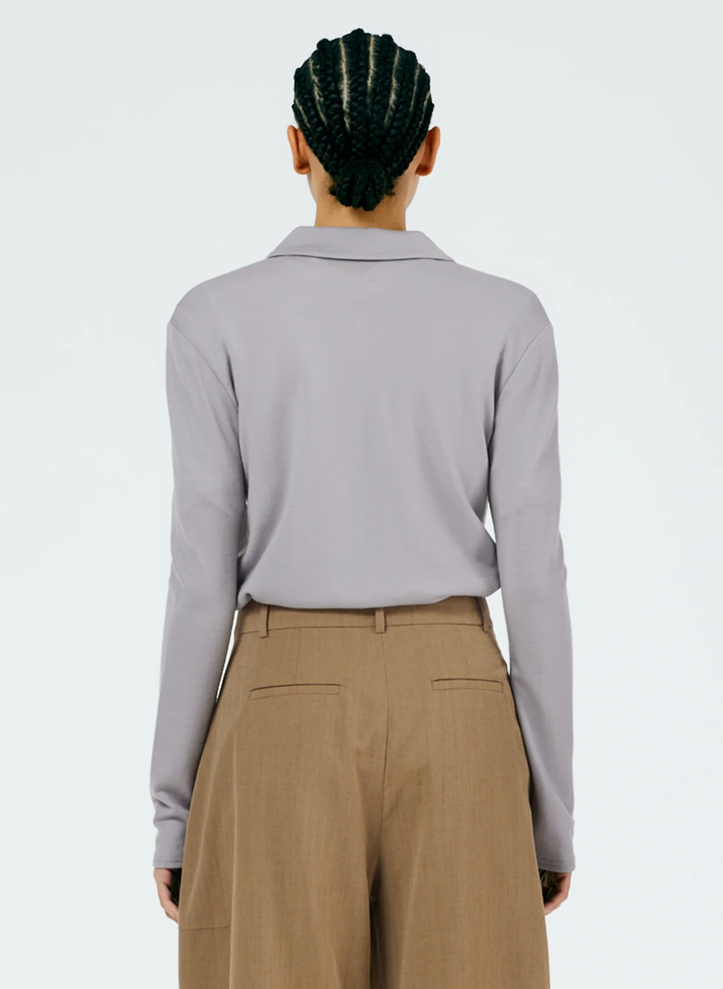 Wool Jersey Slim Polo Top - Image 3