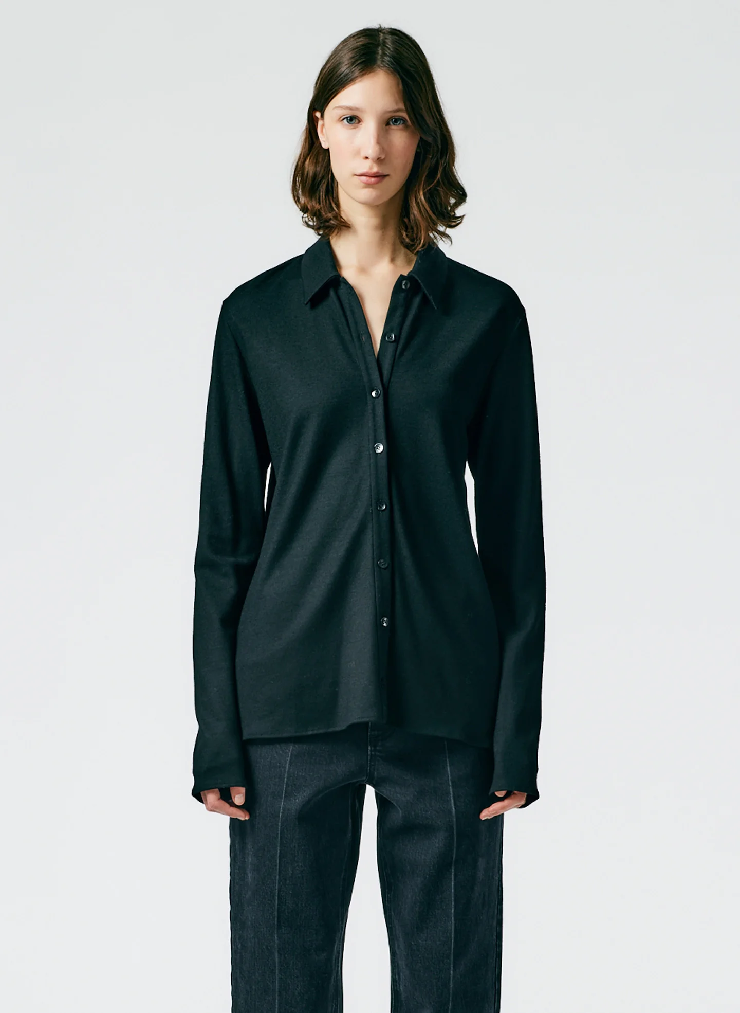 Wool Jersey Slim Shirt - Image 3