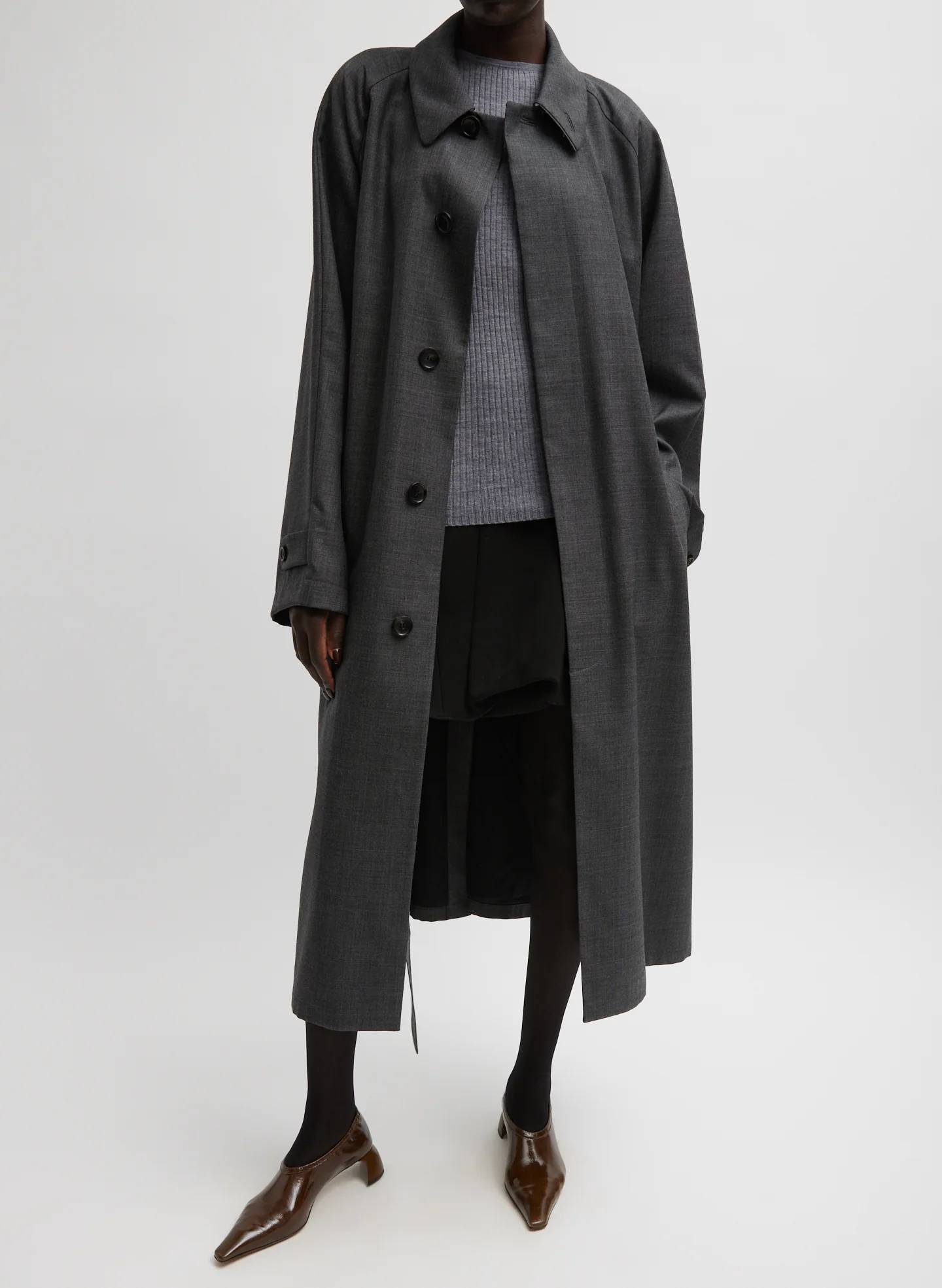 Wren Crepe Knit Short Tucked Skirt - Image 7